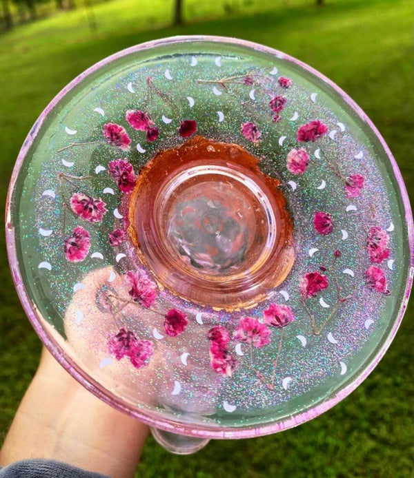 Goldflake Flower Resin Straight Tube World of Bongs