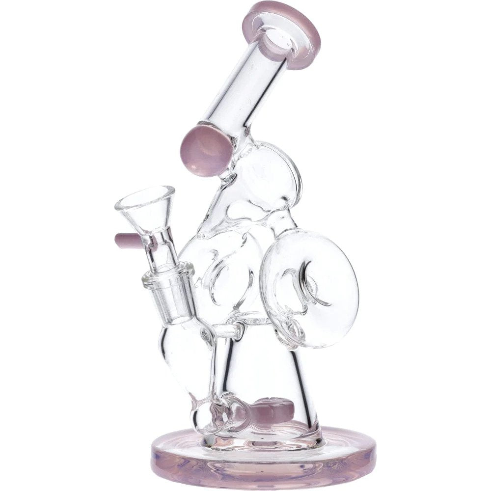 7&quot; Hourglass Base Water Pipe - Milky Pink