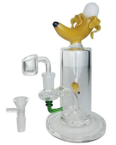 9 Banana Bong Rig with 14 mm Bowl & 4 mm Banger - World of Bongs