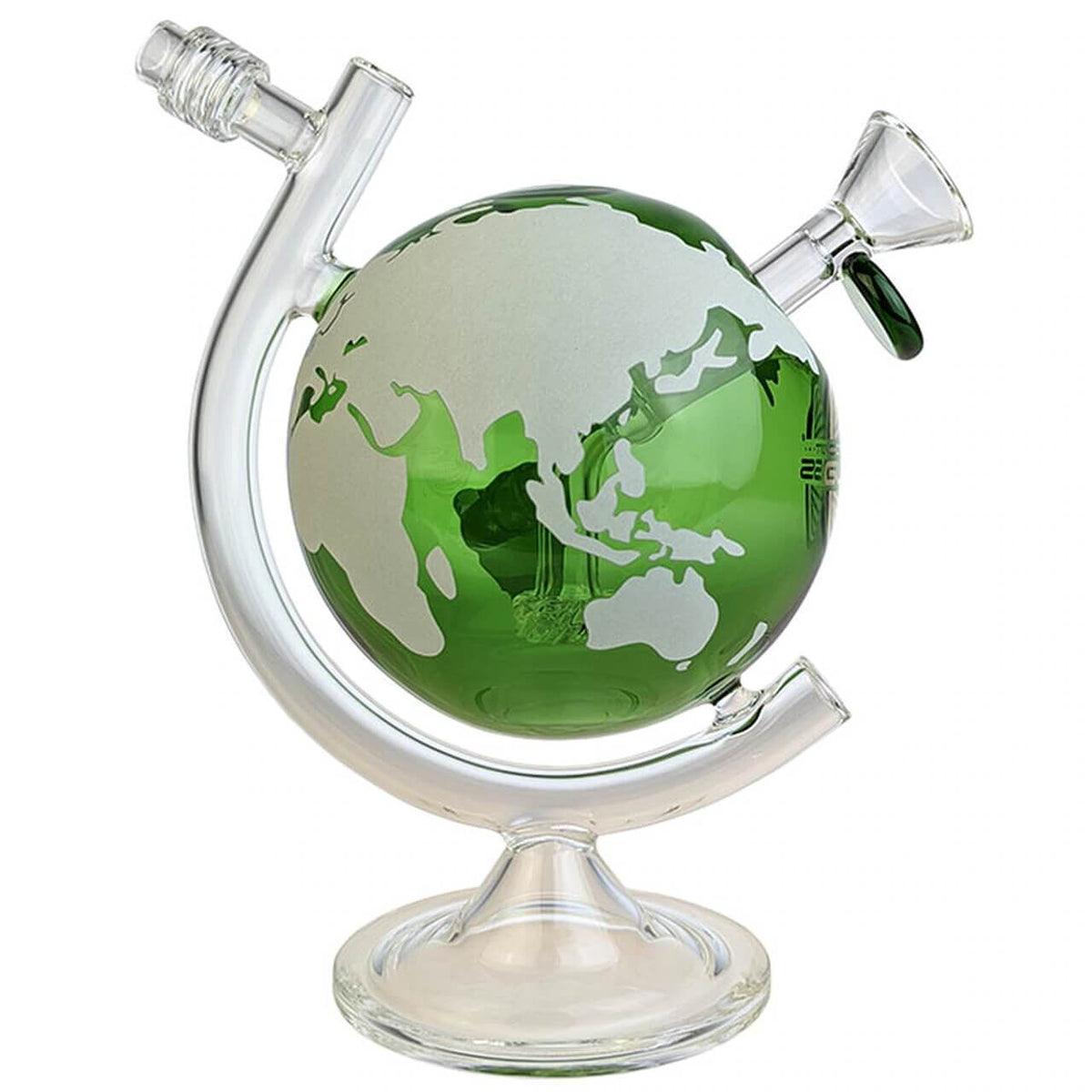 8&quot; World Globe Bong - Glow In The Dark On Point Glass
