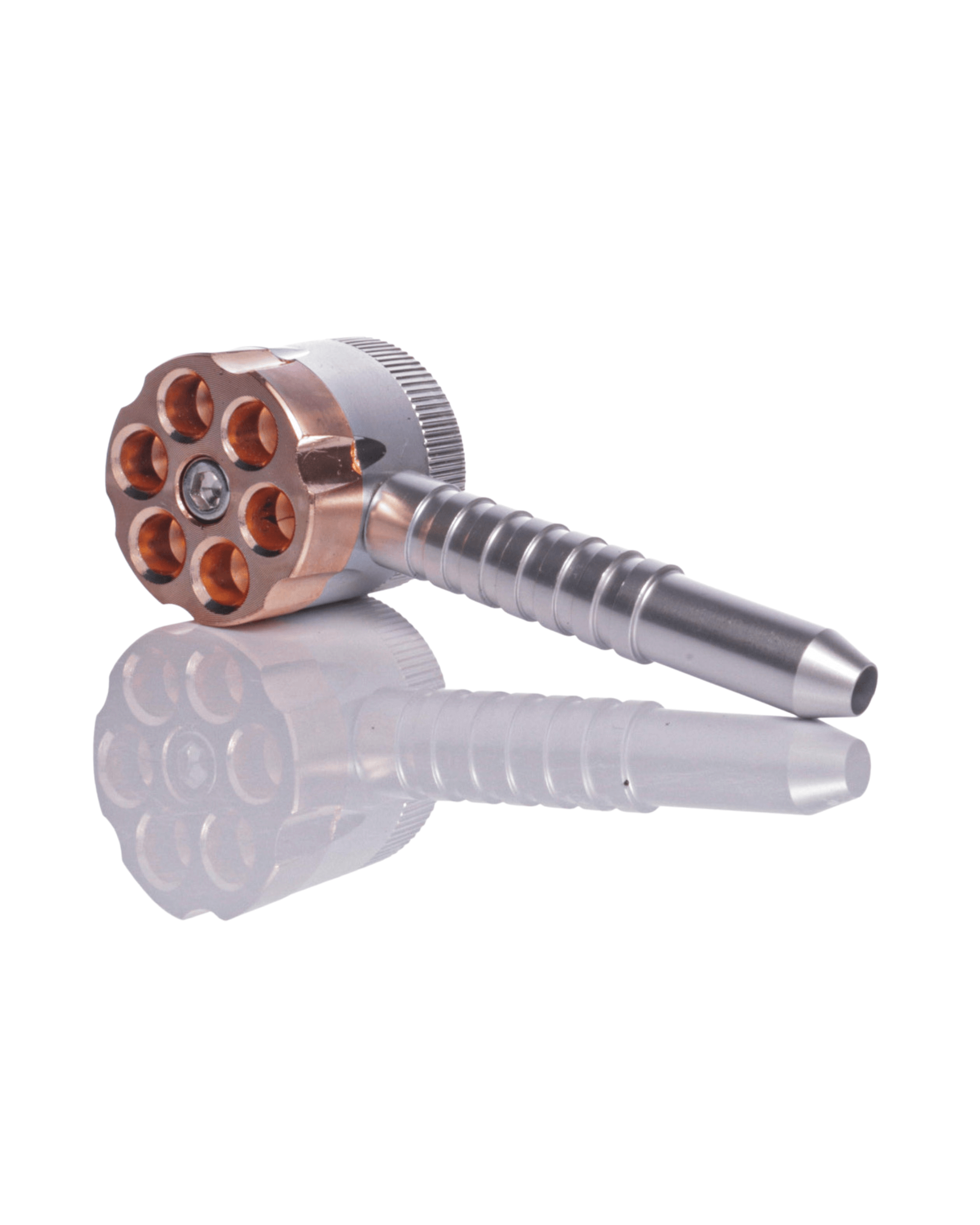 Revolver 6 Chamber Metal Pipe and Grinder worldofbongs