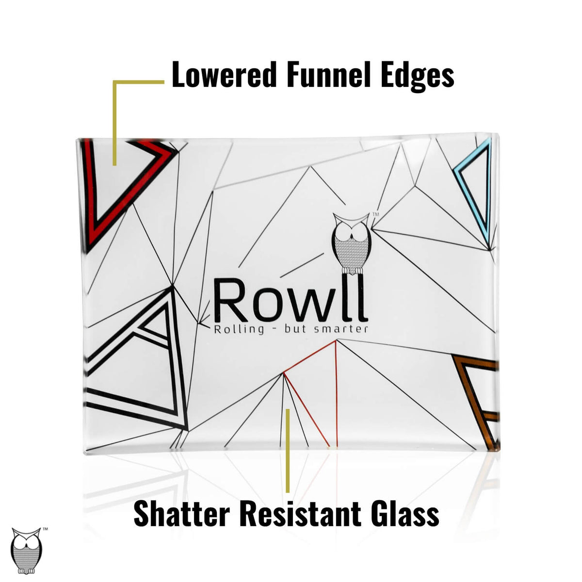 Rowll Signature Small Glass Rolling Tray Rowll