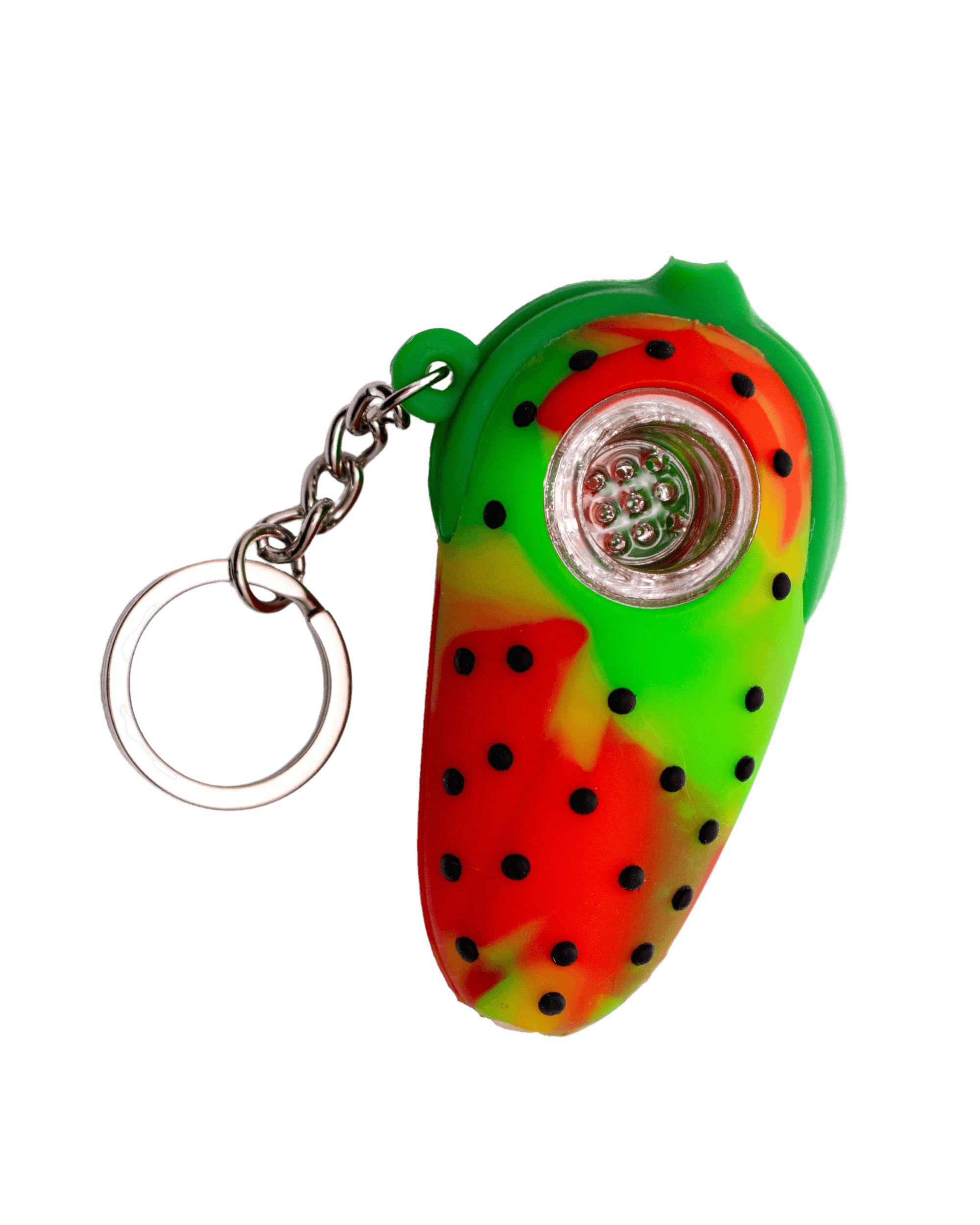 Silicone Strawberry Keychain Hand Pipe WorldofBongs