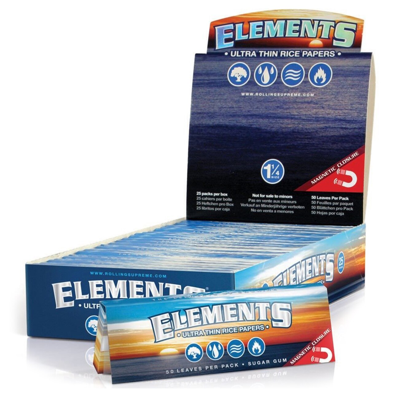 Elements Ultra Rice Paper Slow Burning Magnet pack Elements
