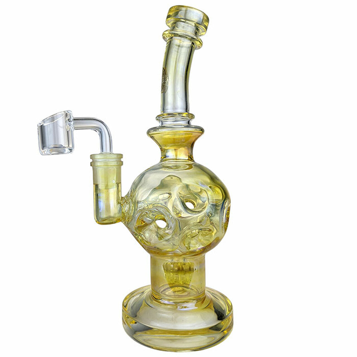 9&quot; Gold Fumed Fabb Egg Matrix Perc Dab Rig On Point Glass