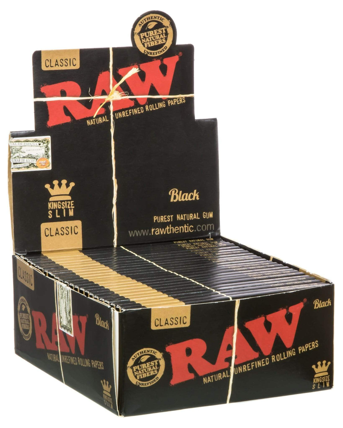 RAW Black Natural Rolling Papers (2 Sizes) RAW