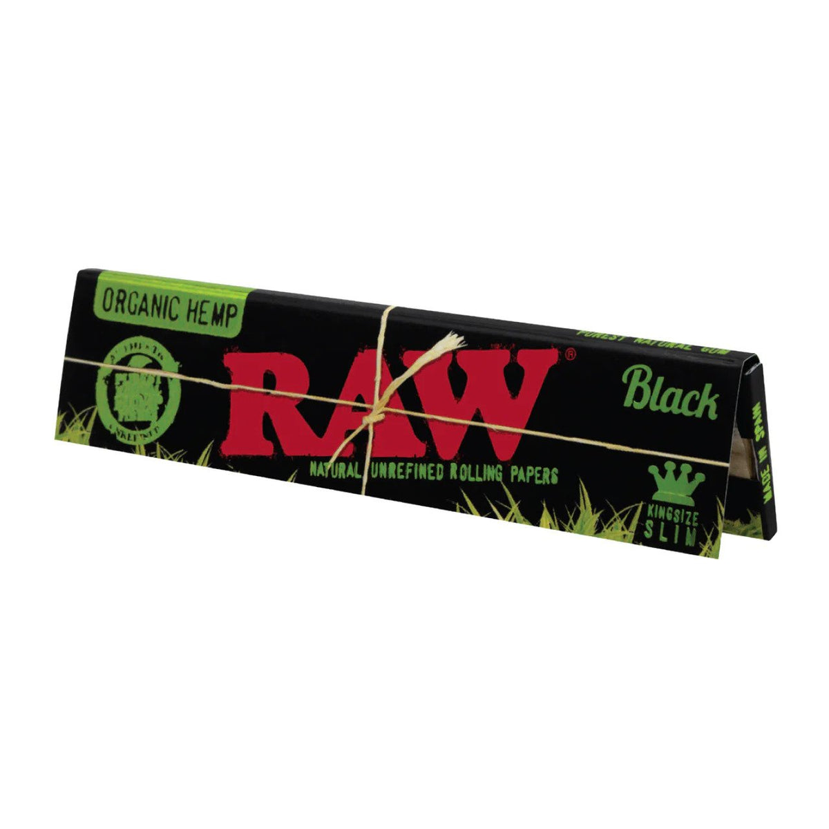 RAW Organic Hemp Black Rolling Papers King Size Slim (32 ct)