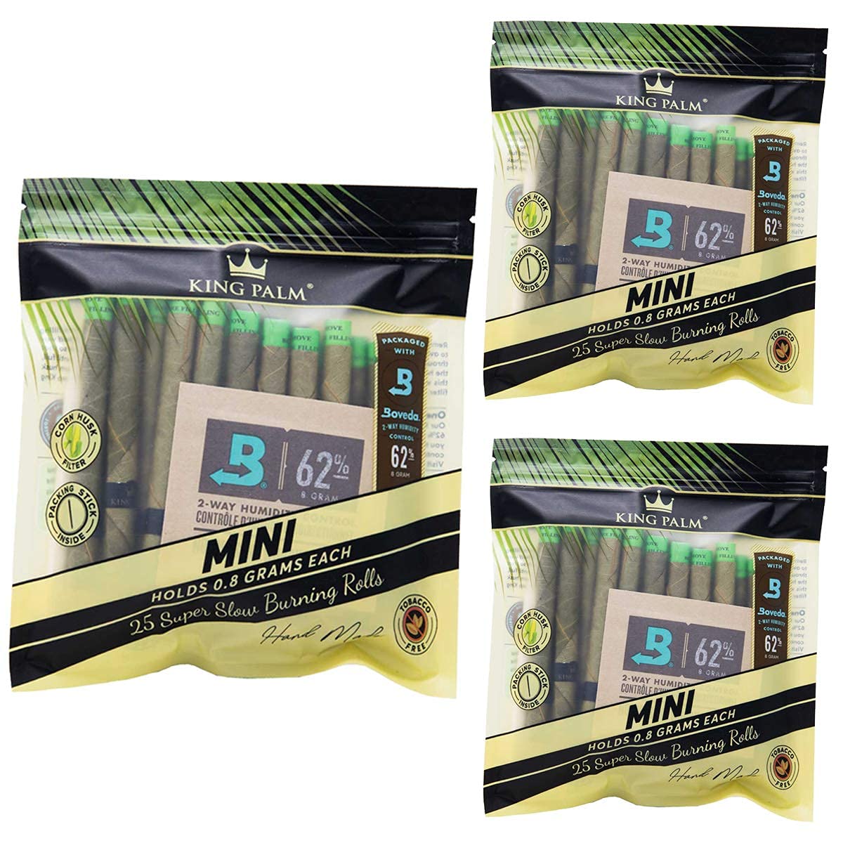 King Palm Mini Size Natural Pre Roll Palm Leaf Tubes - 25 Pack