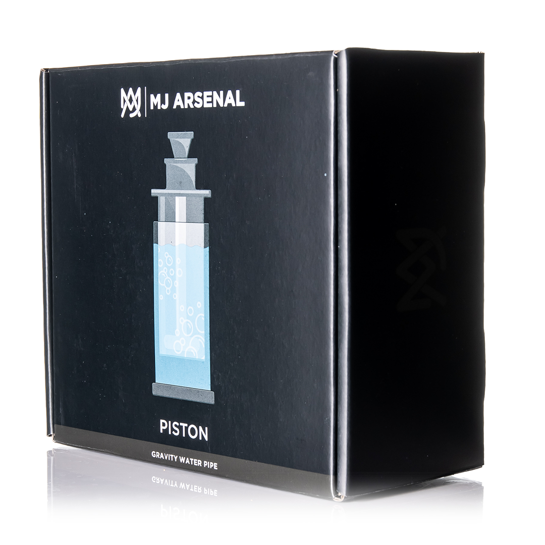 MJ Arsenal Piston gravity water pipe packaging on a white background