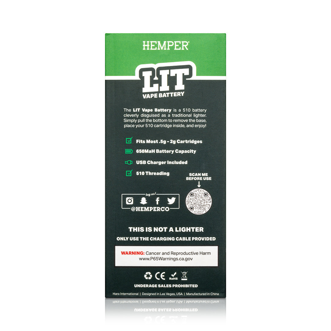LIT 510 Stealth Vape Battery | Lighter-Style 650mAh Concealed Mod - World of Bongs LIT 510 Stealth Vape Battery | Lighter-Style 650mAh Concealed Mod - World of Bongs
