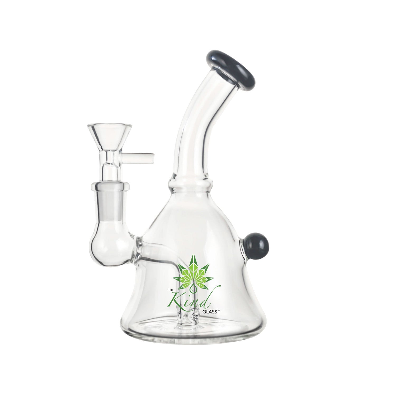 Mini Glass Bong with 'Kind Glass' logo on a white background