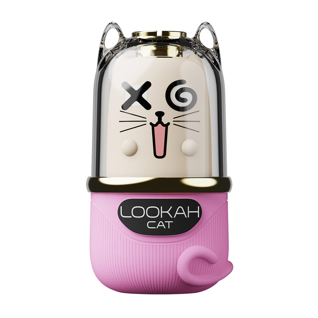 Pink Lookah Cat vaporizer device with a cat face design on a white background
