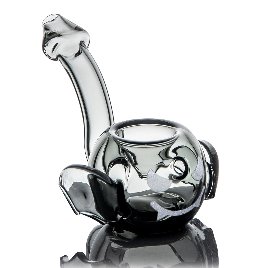 Grey Bat Design Glass Pipe on white background 