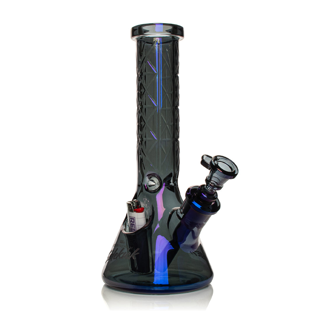 Gear Premium x Red eye Tek Glass Bong with black and blue design