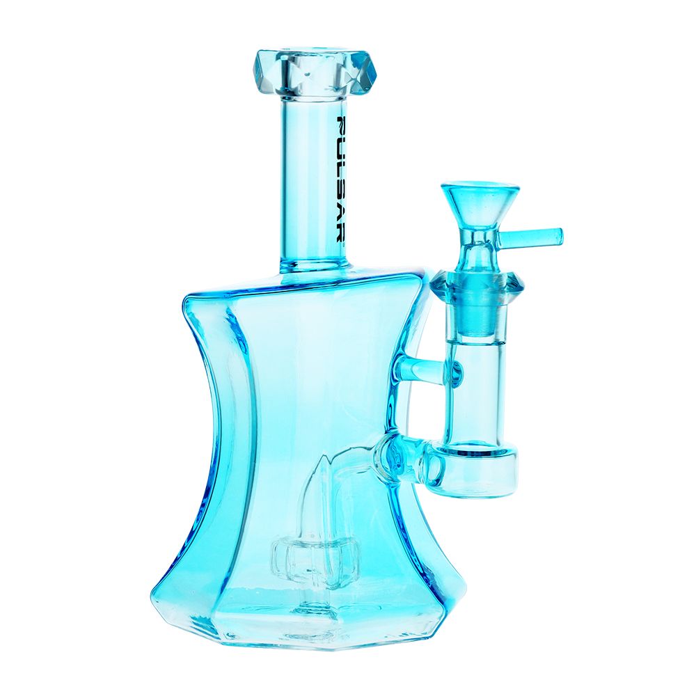 Blue Glass Diamond Percolator Bong