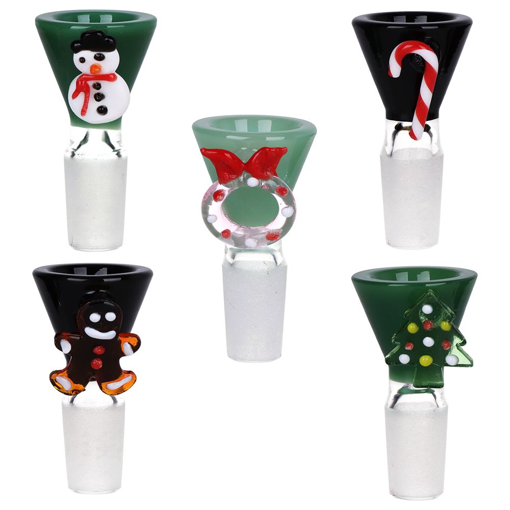 Five Christmas Designed Bowls for Bongs