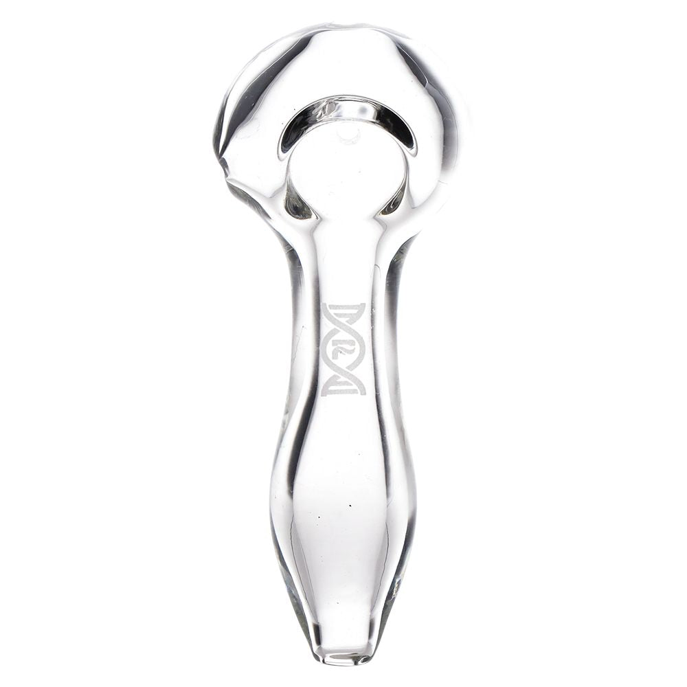Clear glass Pipe spoon style on a white background