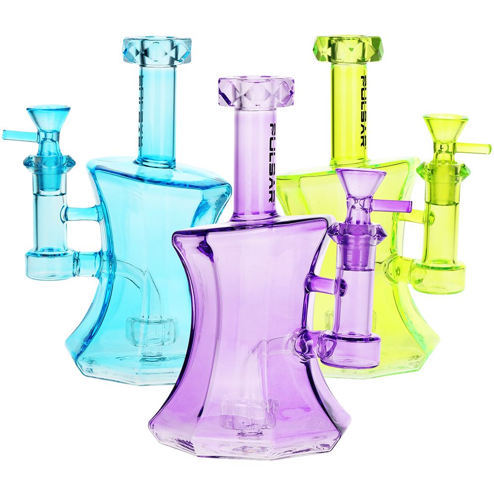 Colorful glass Diamonds Bongs on a white background