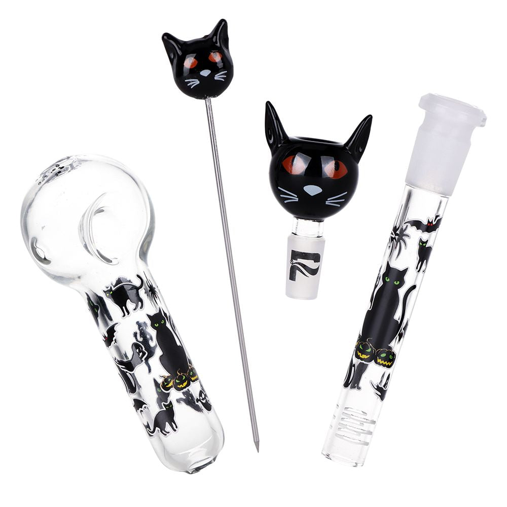 Superstitious Kitty Glass Bong & Pipe Duo