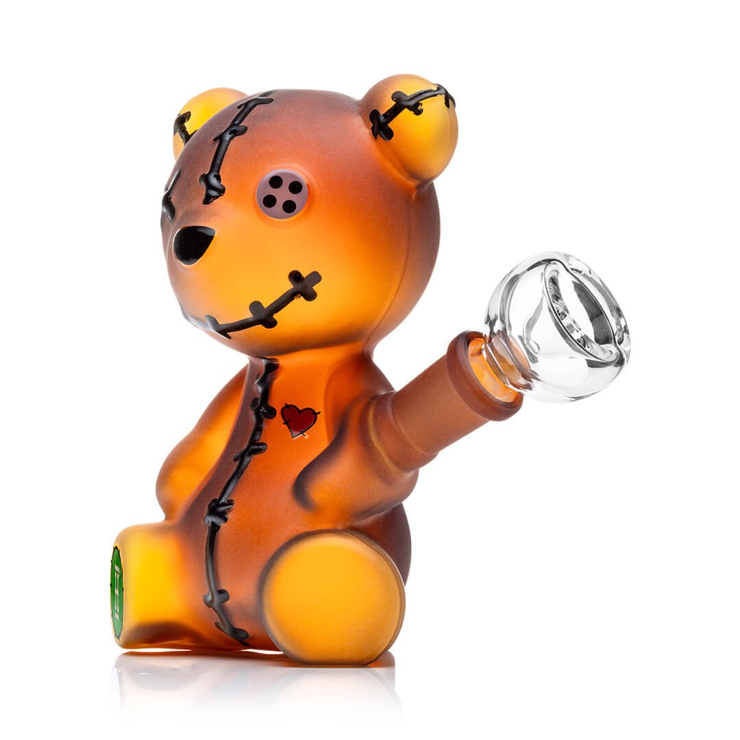 Glass bear Bong on a white background