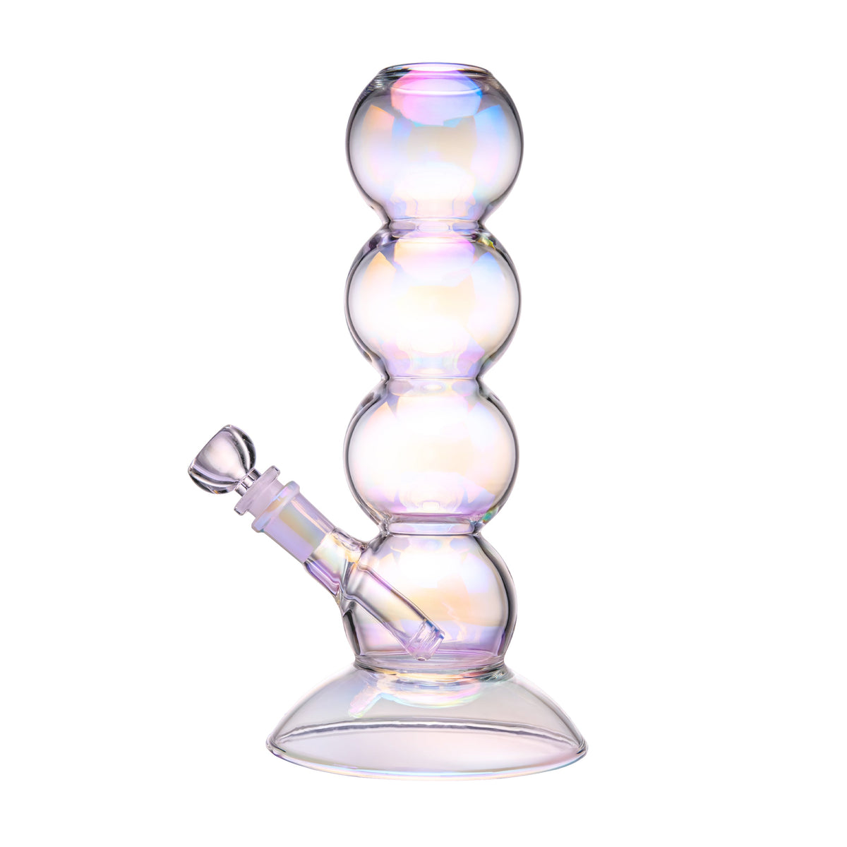 5 bubbles Design glass water pipe on white background 