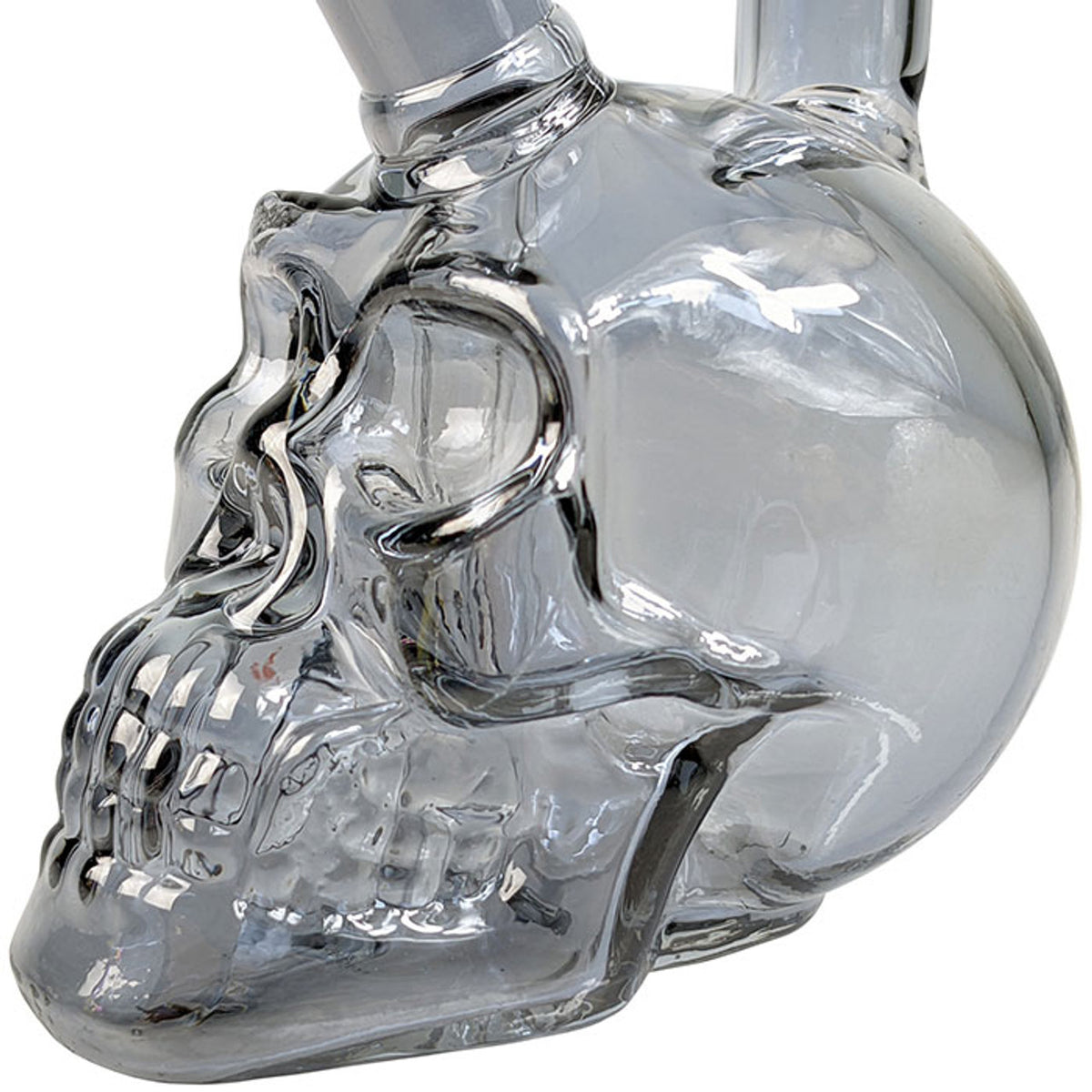 Electroplated Skull Glass Bong - 6 IN