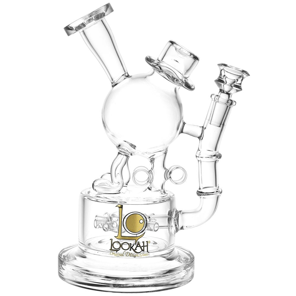 Clear Lookah Hat Design Thick Glass Bong 