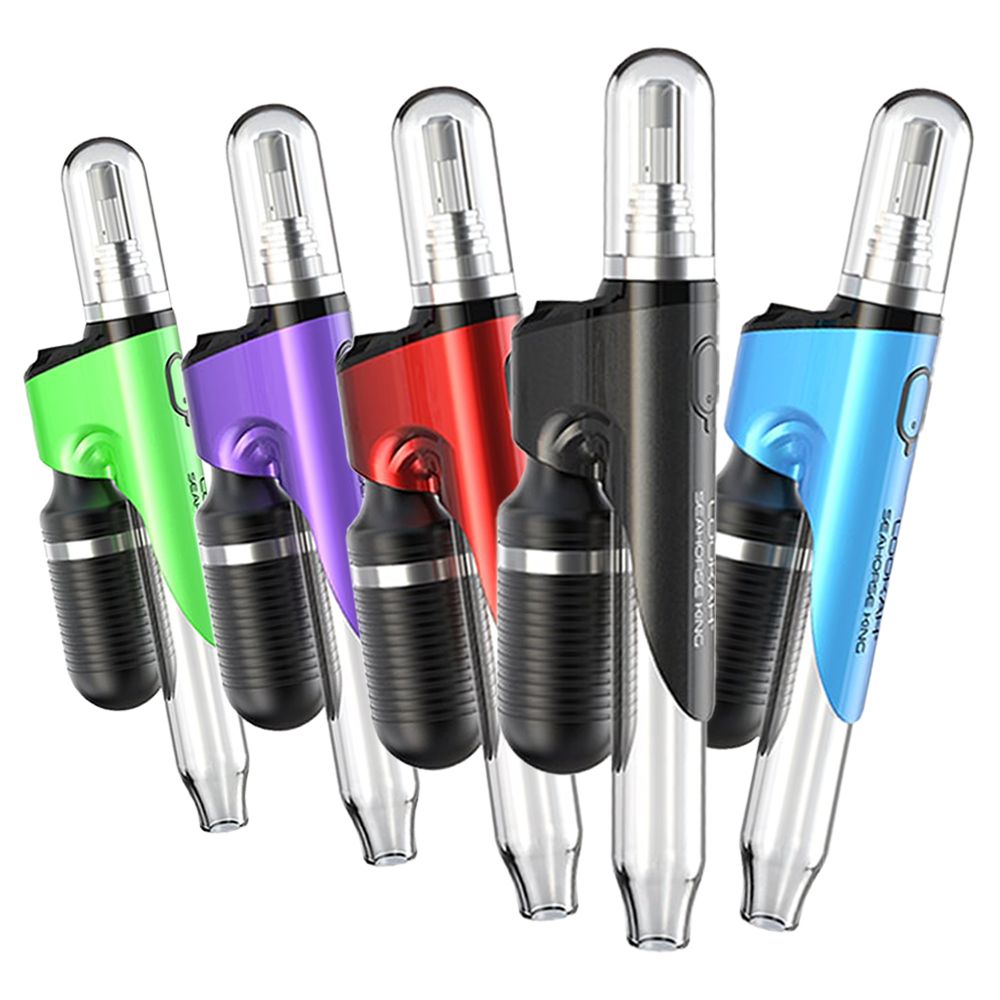 Set of six colorful Dab pens on a white background