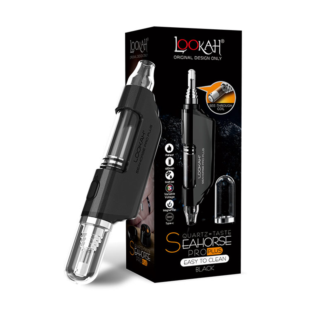 Lookah Seahorse Pro Pluse Electric Dab Pen with packaging on white background 
