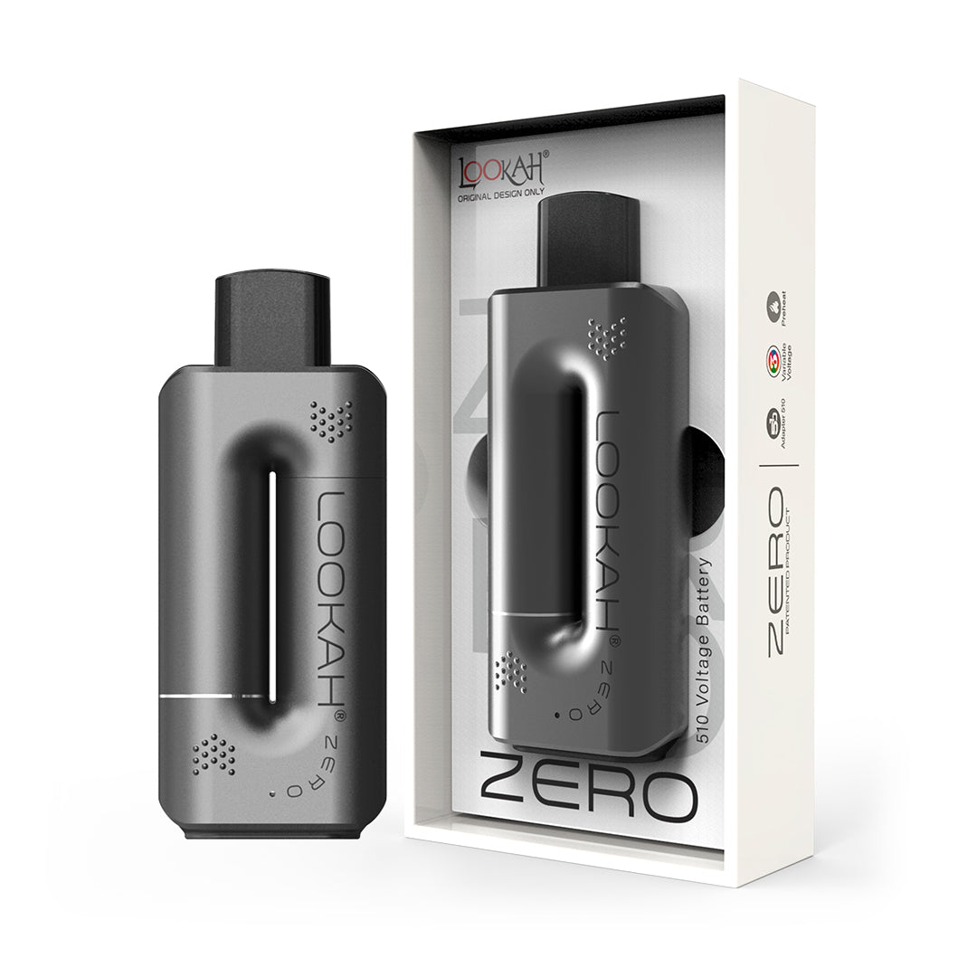 Grey Lookah Zero vape device and packaging on a white background