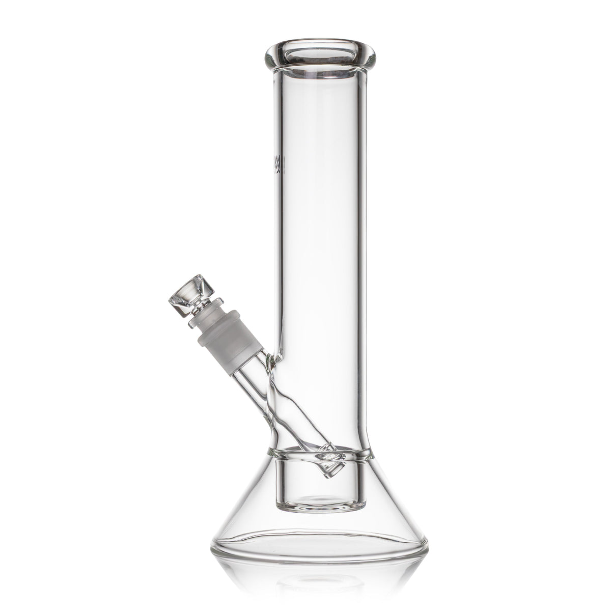 hollow bottom glass water pipe on white background 