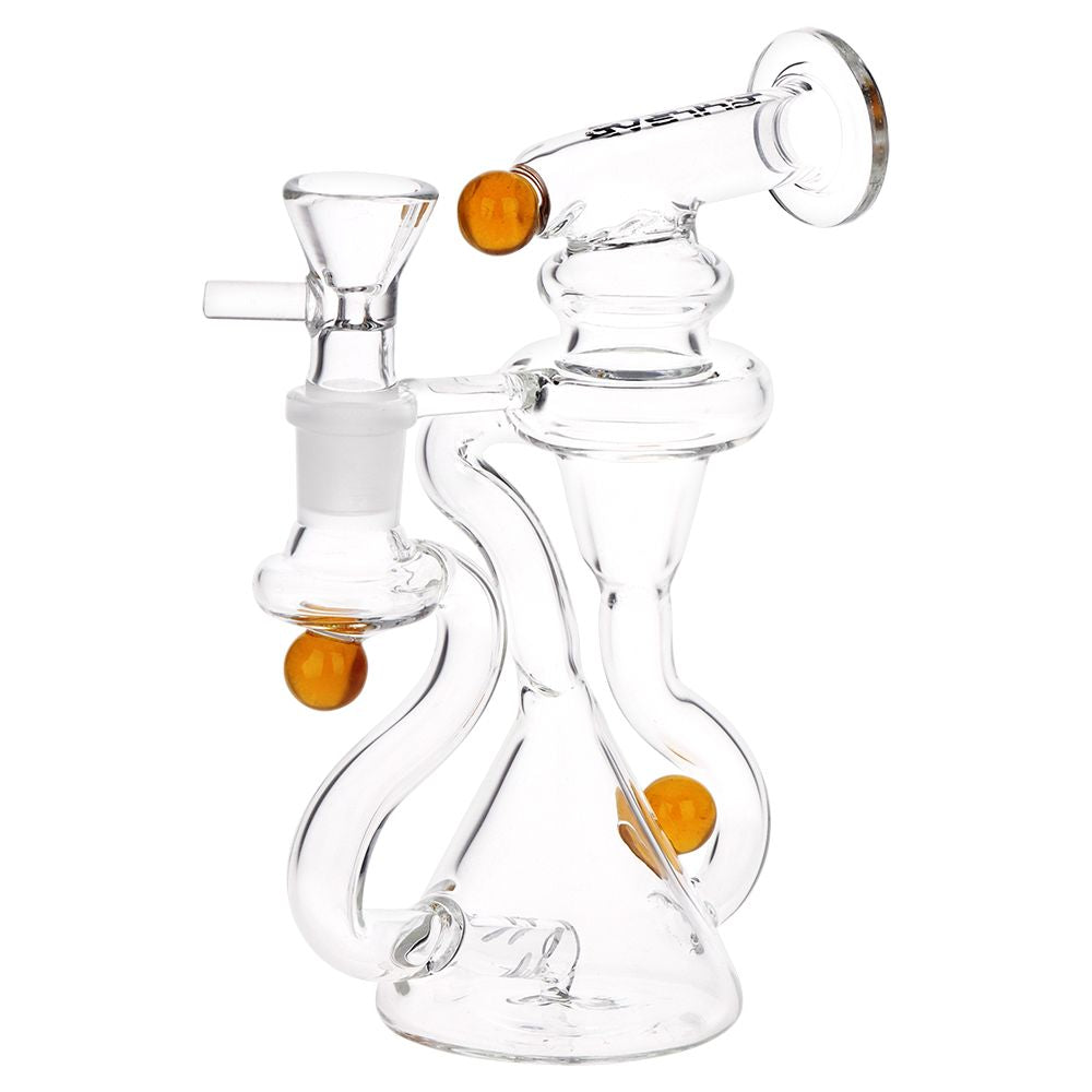 Marble Scope Recycler Water Bong on a white background