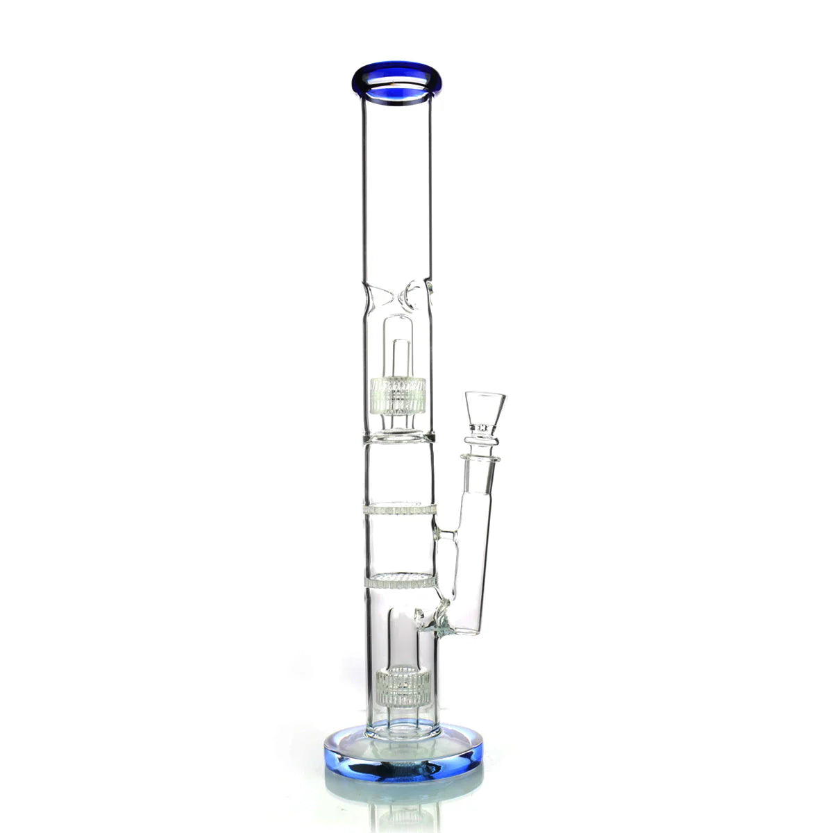 18 Inch Straight Tube Bong w/ Double Matrix &amp; Double Honeycomb Percs