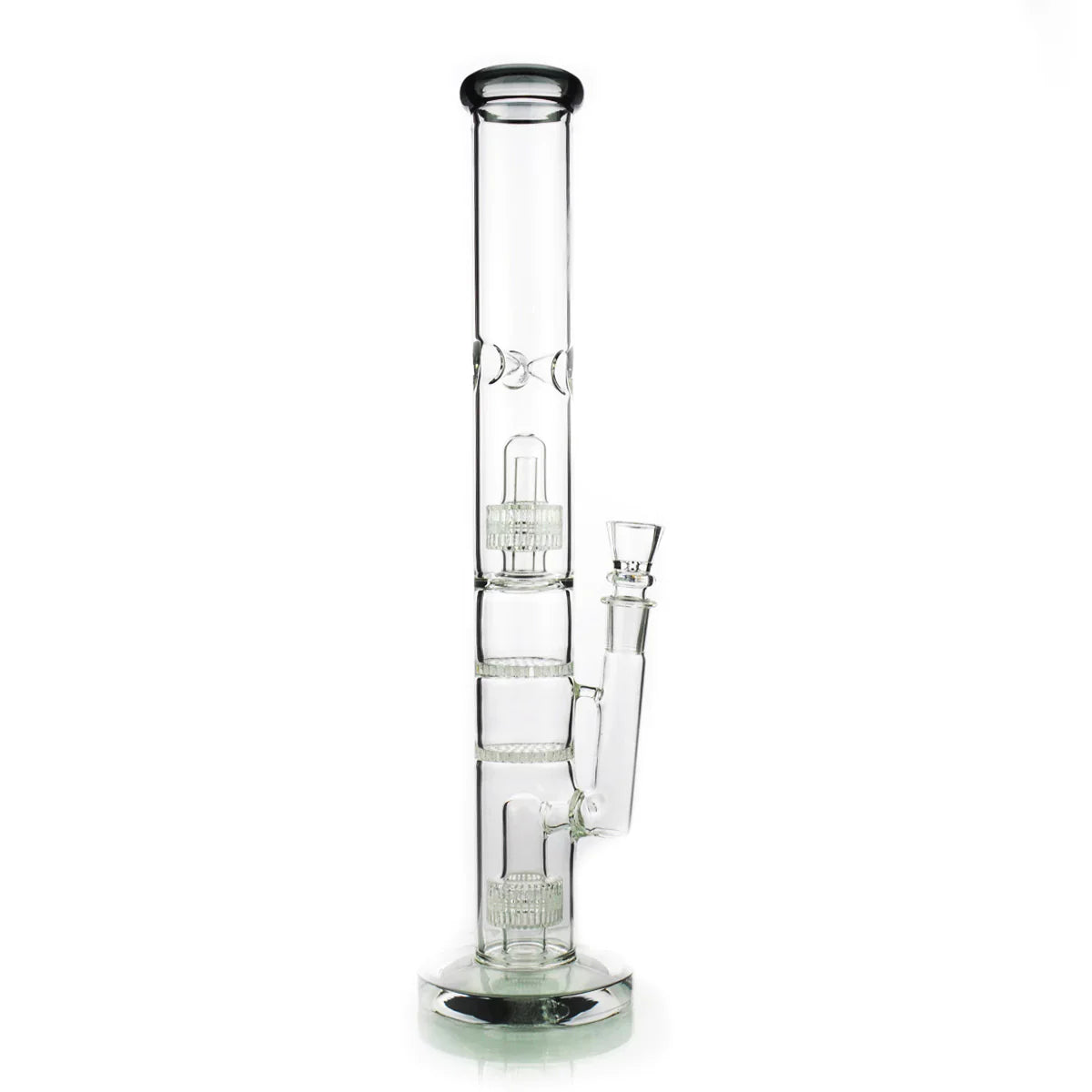 18 Inch Straight Tube Bong w/ Double Matrix &amp; Double Honeycomb Percs