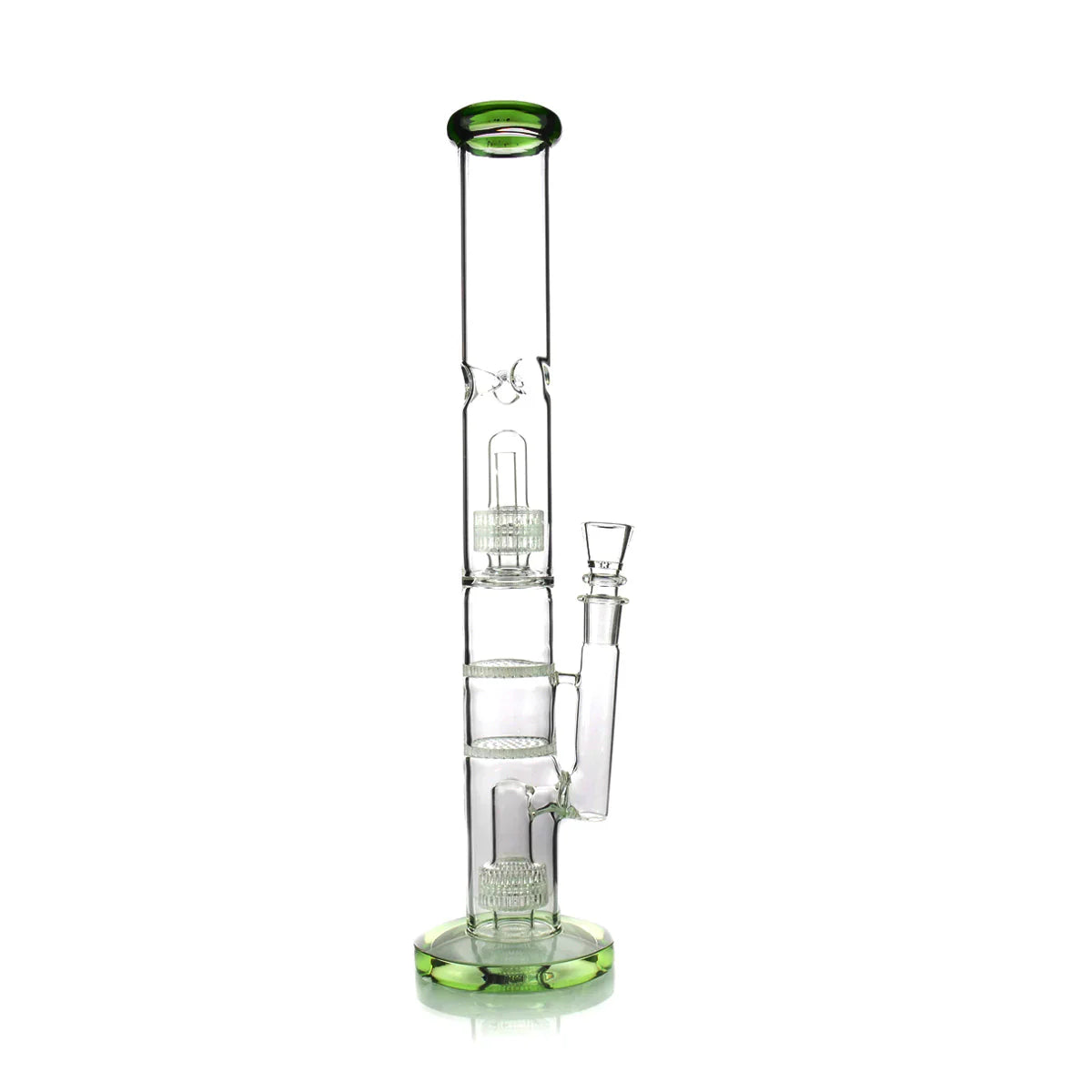 18 Inch Straight Tube Bong w/ Double Matrix &amp; Double Honeycomb Percs