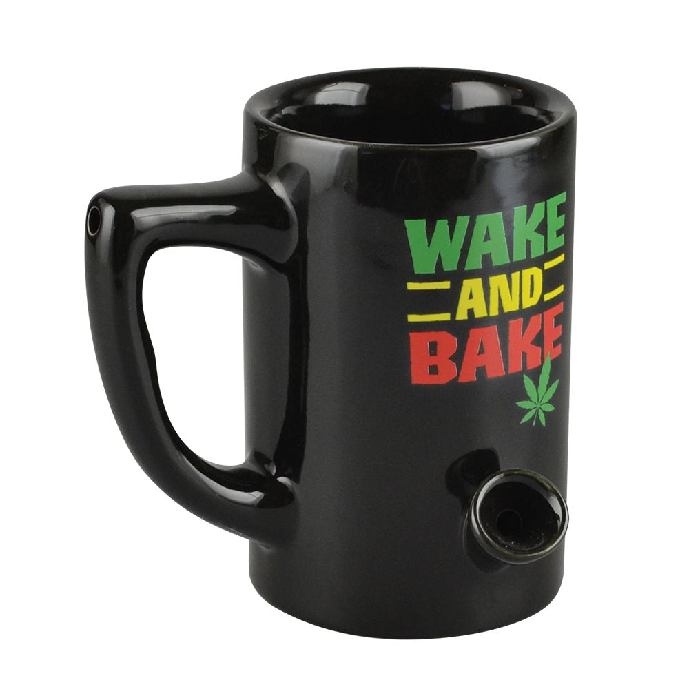 Ceramic Pipe Mug - 8oz / Rasta Wake &amp; Bake