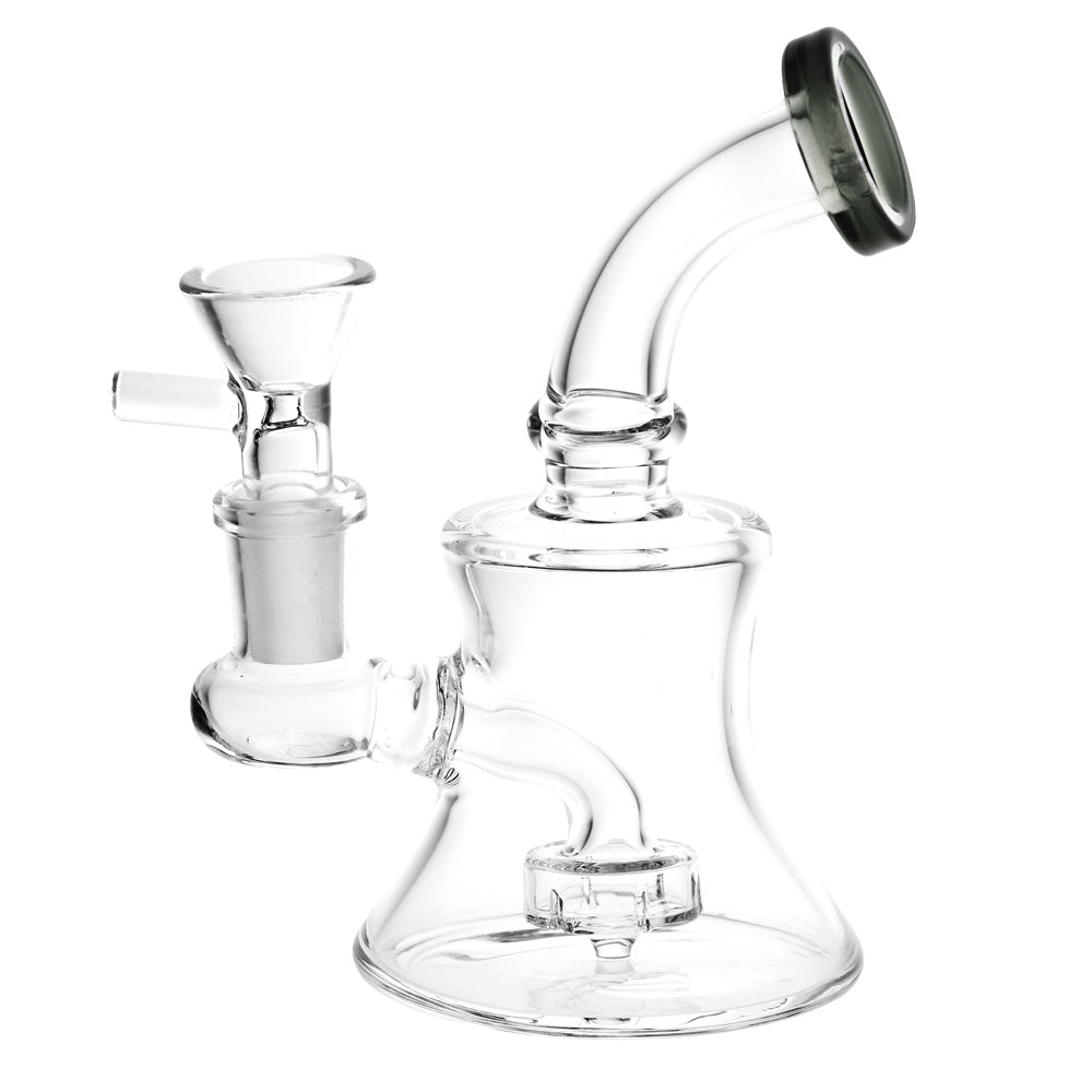 Clear glass mini water pipe with disc percolator 