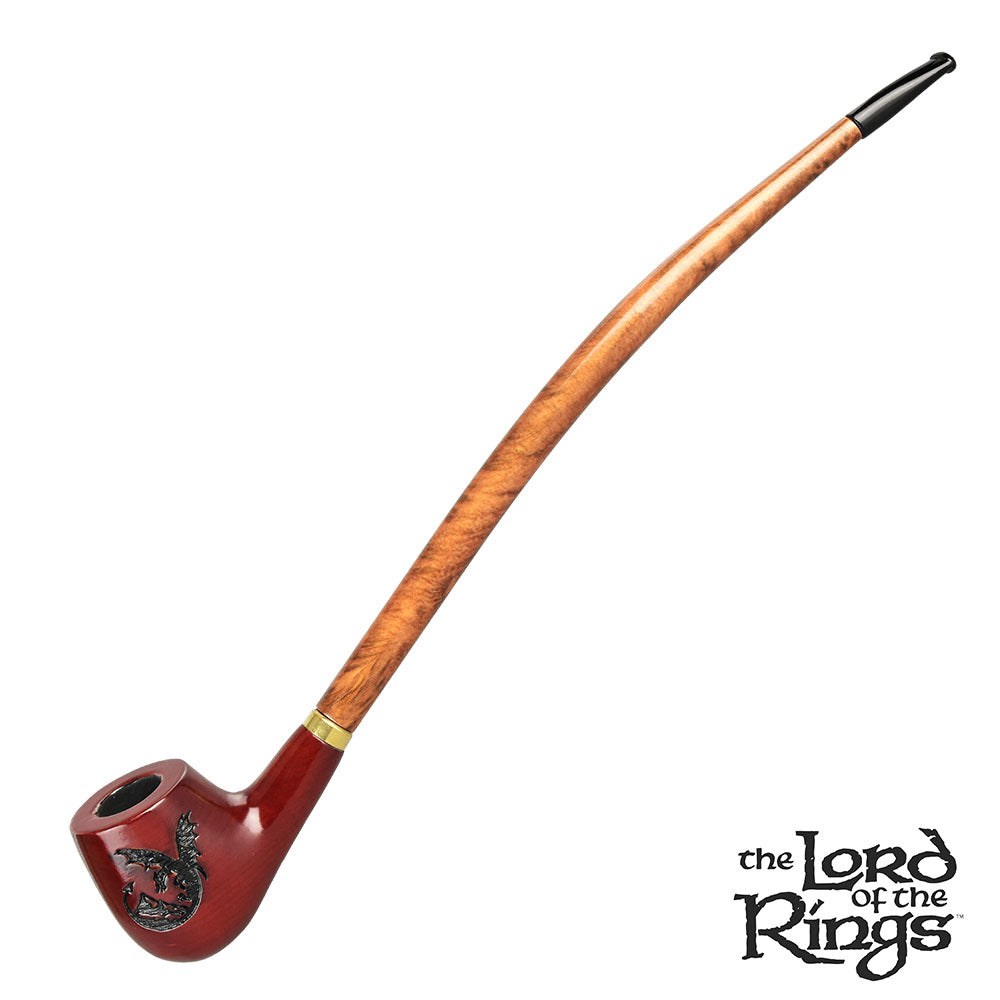 Wooden pipe with red base and 'The Lord of the Rings' logo on a white background