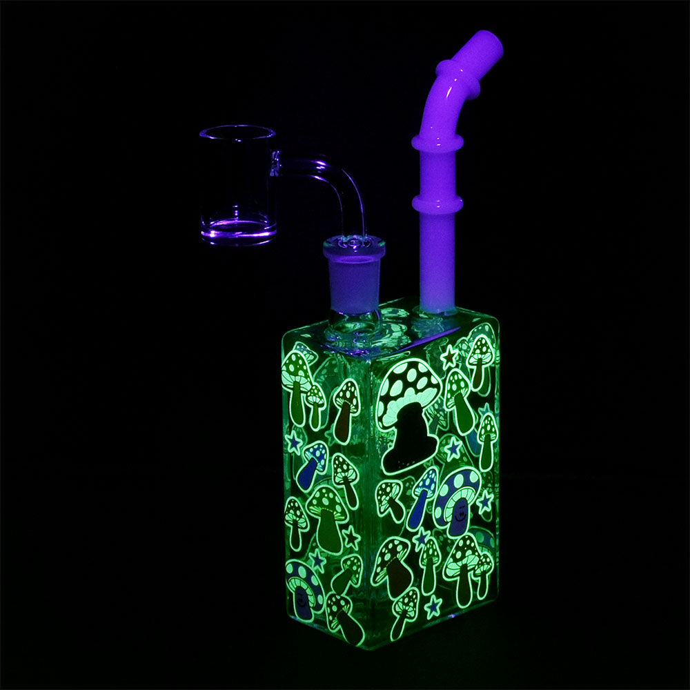 Glow Mushroom Juice Box Dab Rig - 7.5 IN