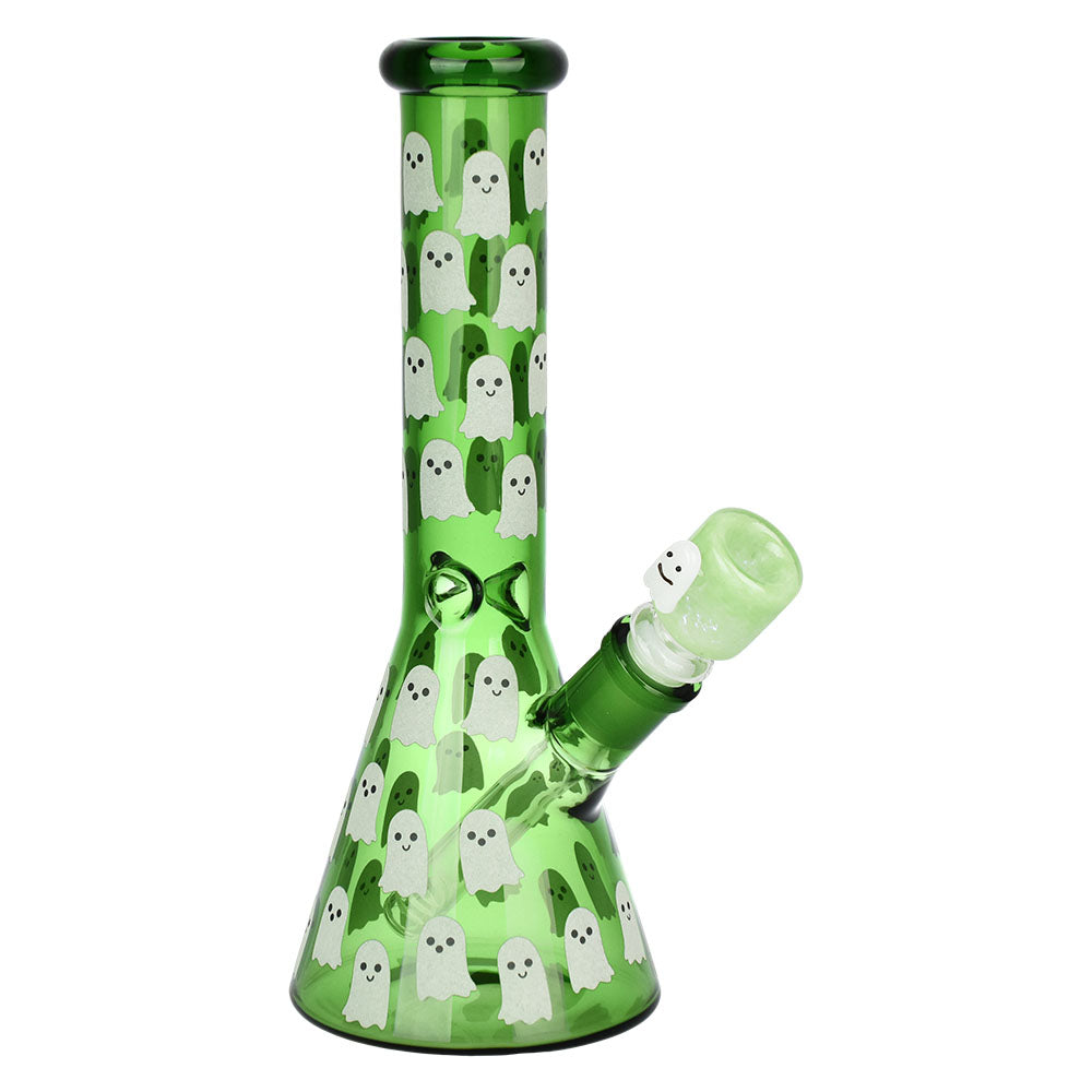 Ghostly Glow Beaker Bong - 10 IN