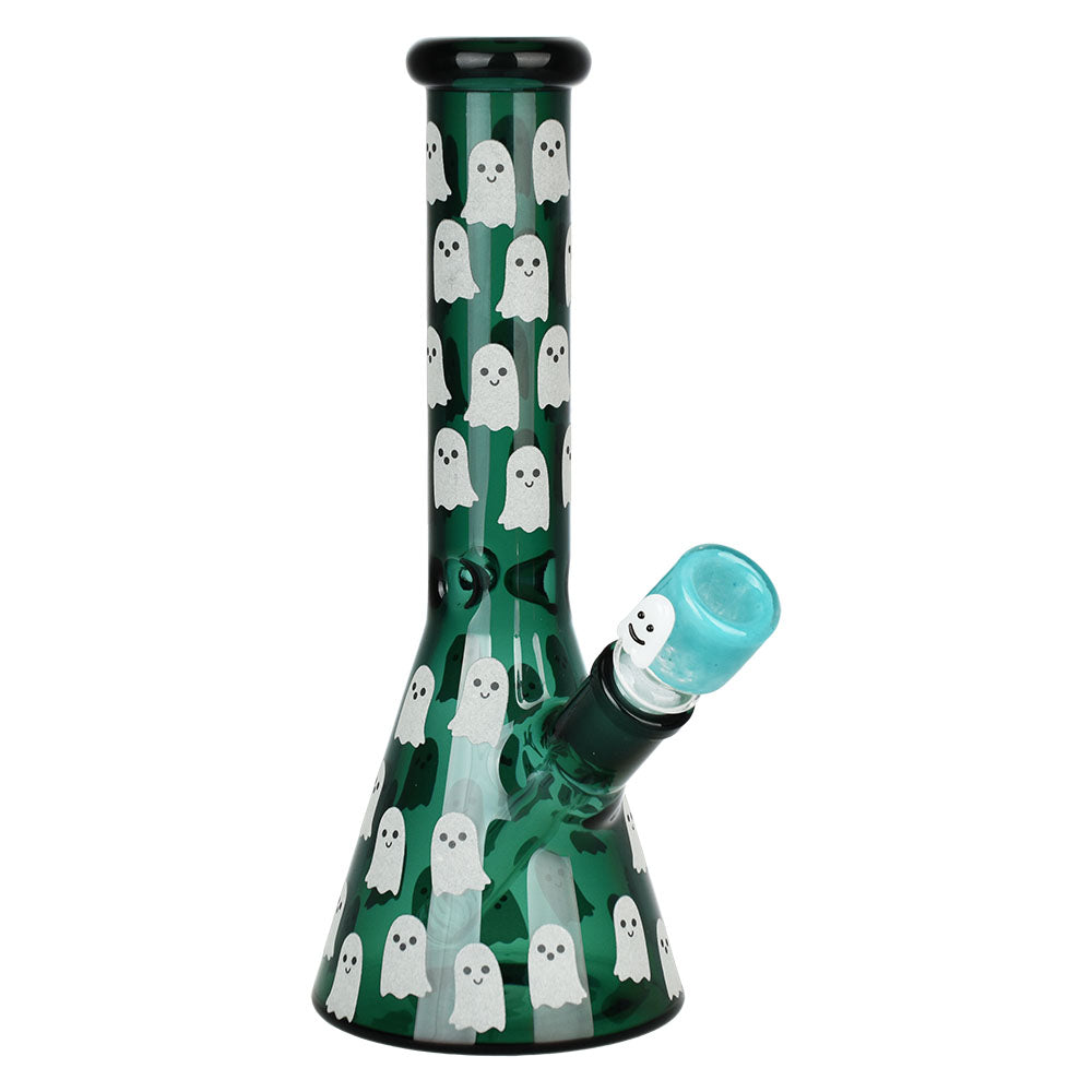 Ghostly Glow Beaker Bong - 10 IN