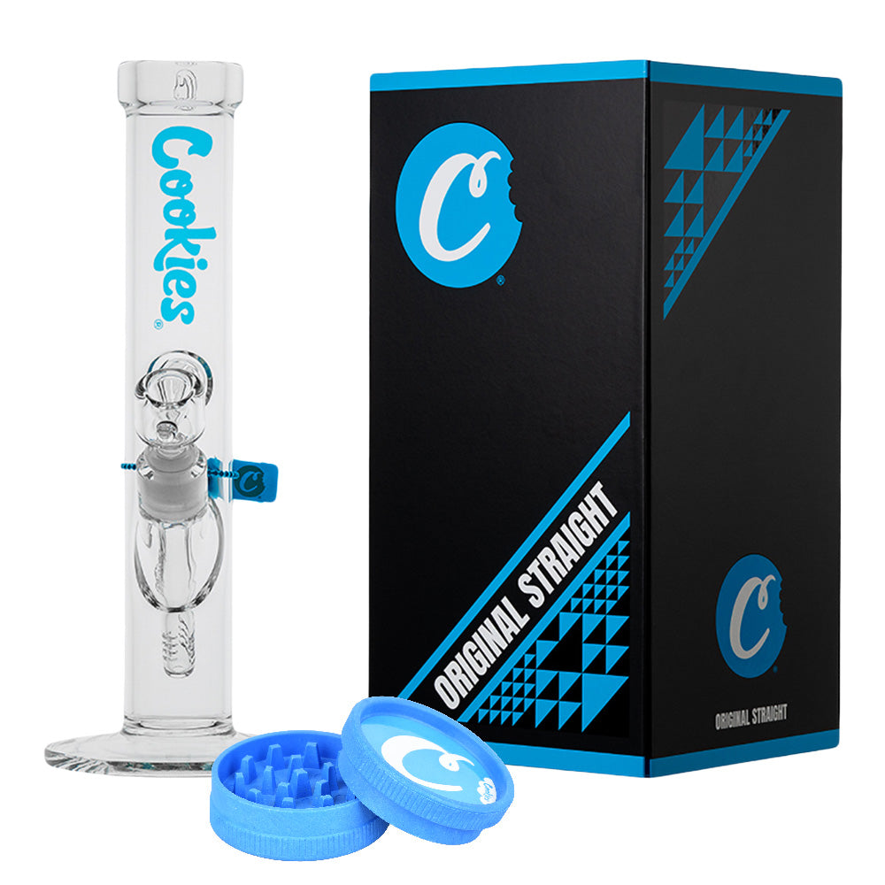 Cookies Original Straight Tube Glass Bong - 13.25 IN