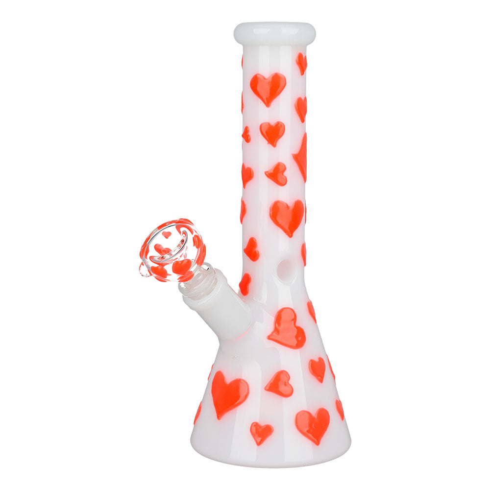 Large Valentines Day Heart Glow In The Dark Beaker Bong