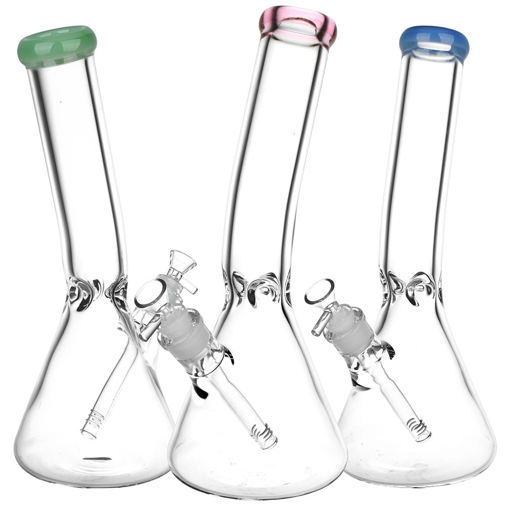 Classic Bent Neck Beaker Glass Water Pipe | Colors Vary