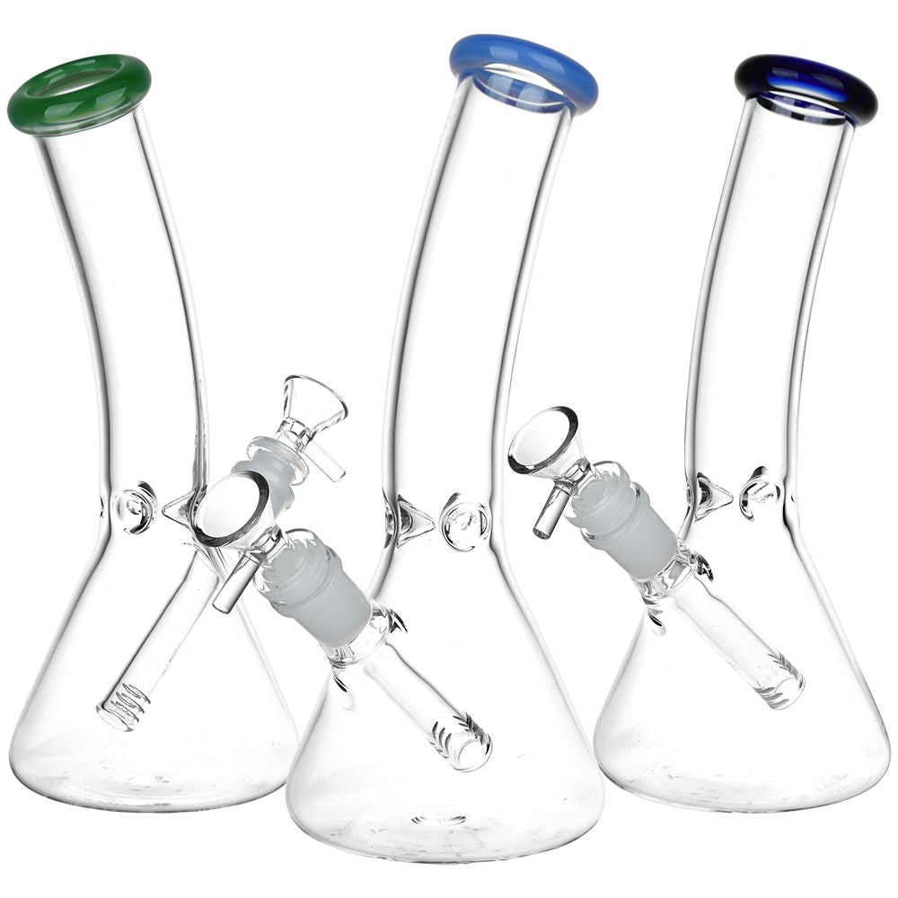 Classic Bent Neck Beaker Glass Water Pipe | Colors Vary