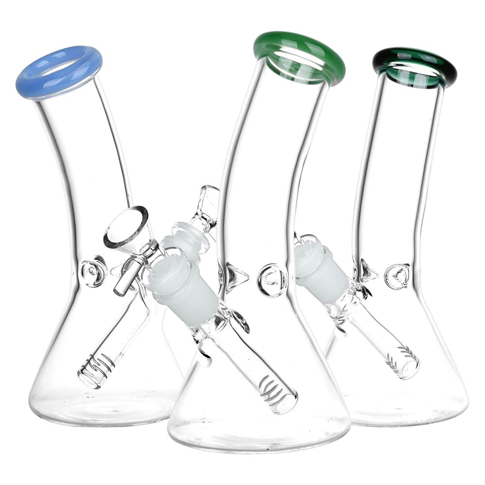 Classic Bent Neck Beaker Glass Water Pipe | Colors Vary