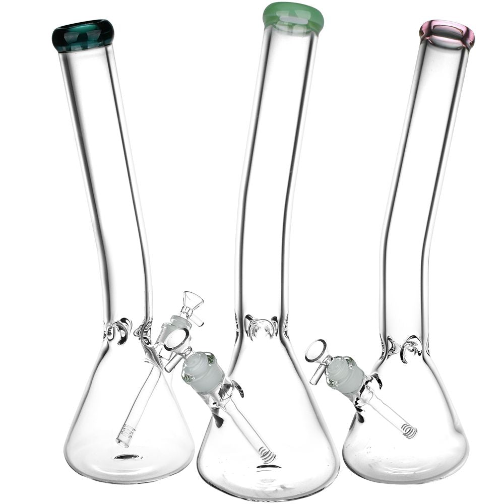 Classic Bent Neck Beaker Glass Water Pipe | Colors Vary