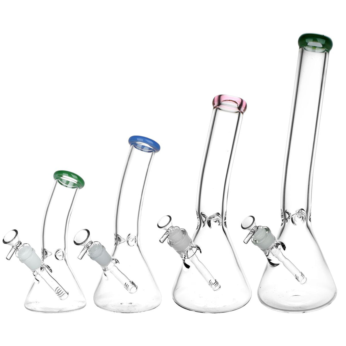 Classic Bent Neck Beaker Glass Water Pipe | Colors Vary