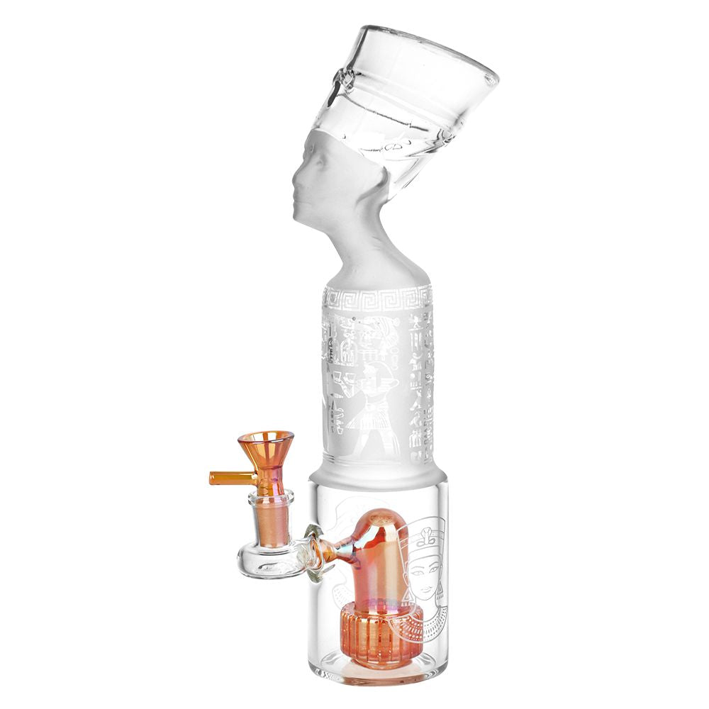 Pharoah Head Frosted Glass Bong - 11.5 IN