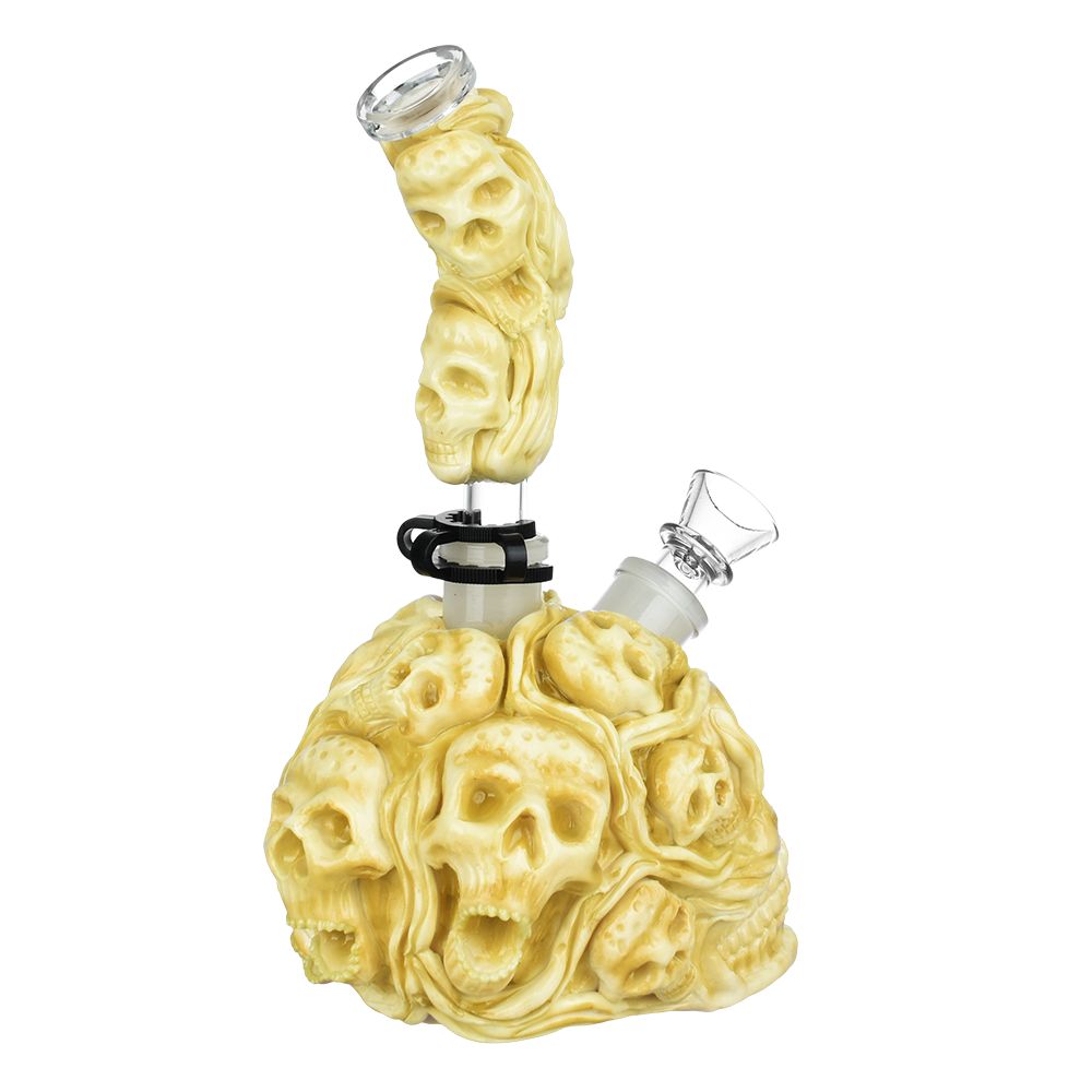 Skull Pile Sugar Skull Glass Bong - 9.5 IN